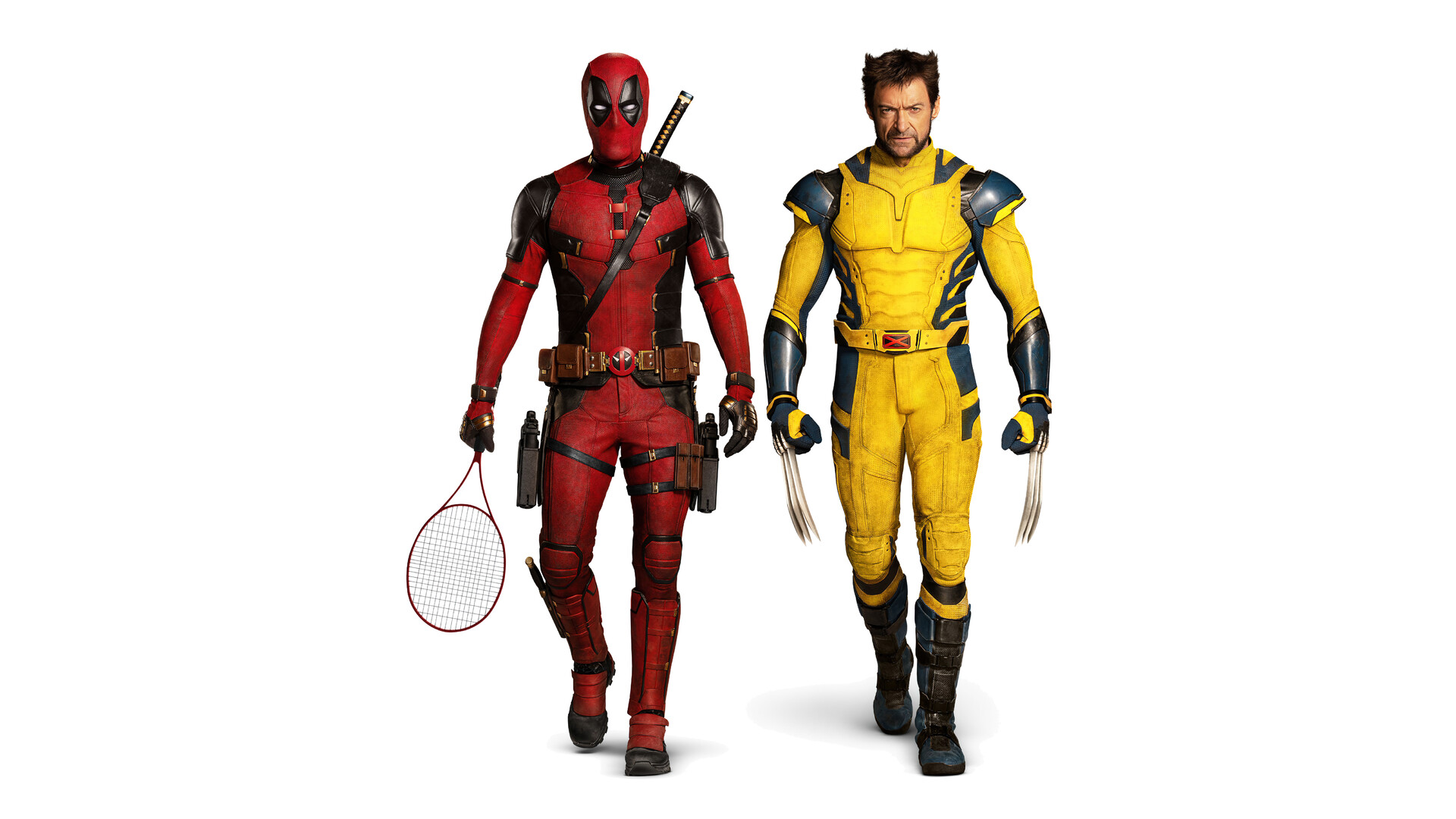 deadpool-and-wolverine-movie-hd-wallpaper-uhdpaper.com-373@0@k deadpool and wolverine hugh jackman and ryan reynolds on white background