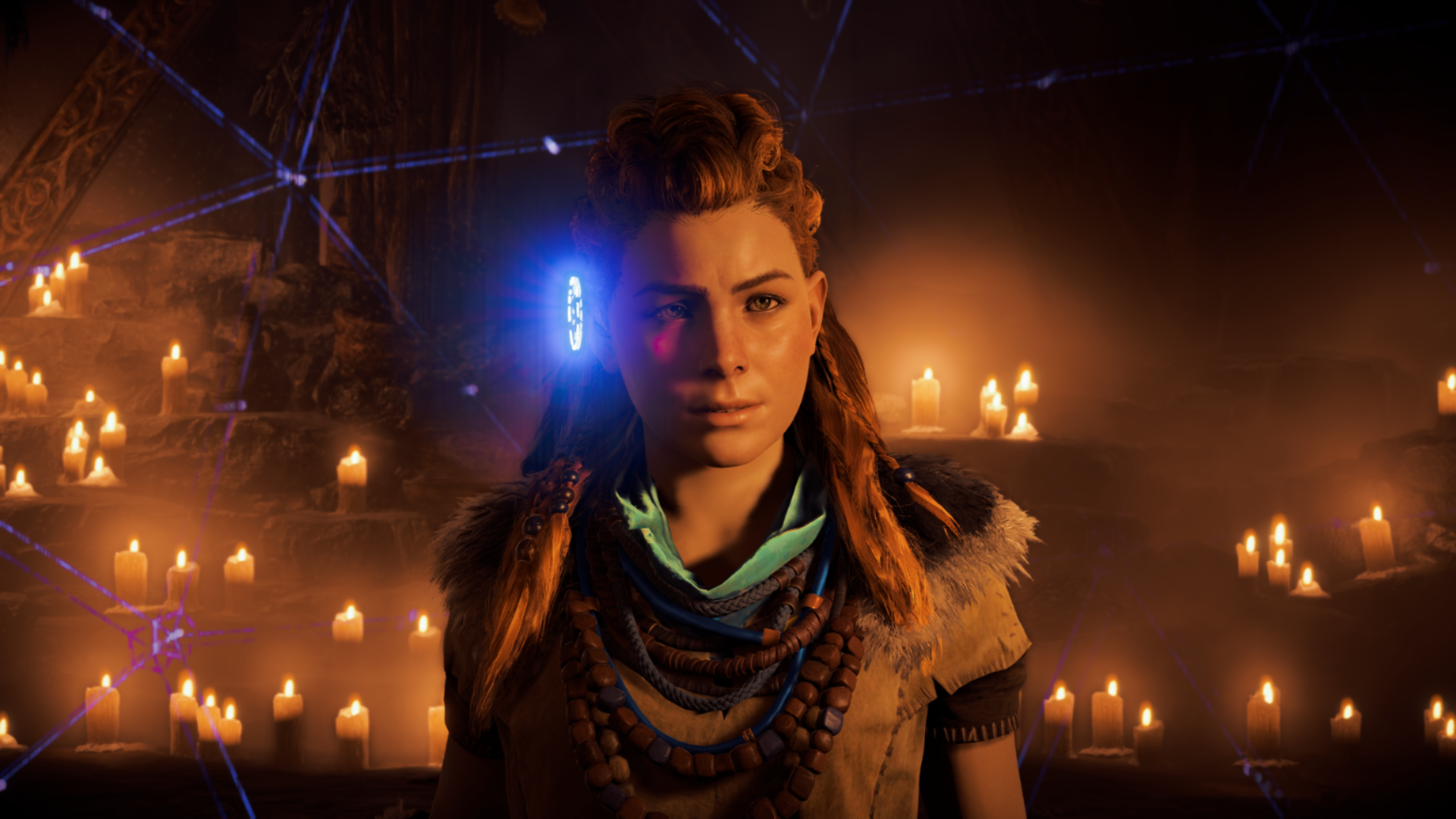 aloy with focus horizon zero dawn video game aloy with focus